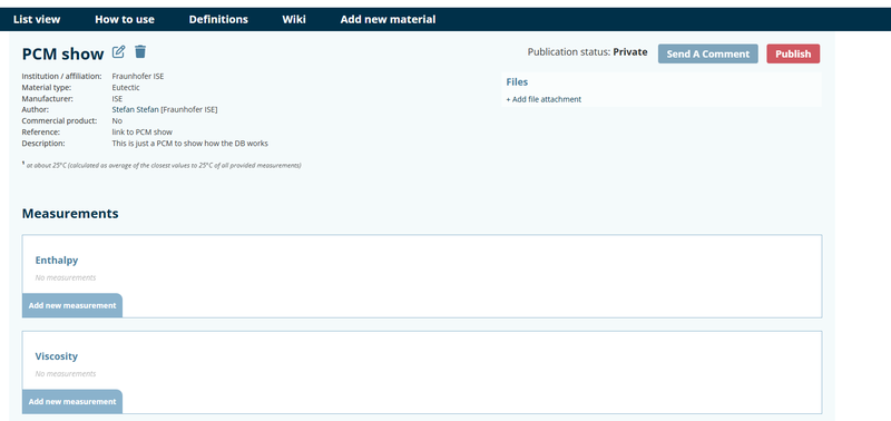 Screenshot of saved PCM
